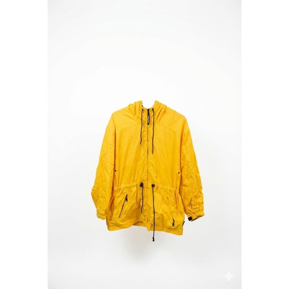 Pacific Trail Women's Hooded Rain Jacket Yellow Full Zip Size S Small